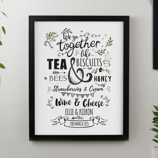 Personalised We go Together Black Poster Frame from Heartfelt Gifts