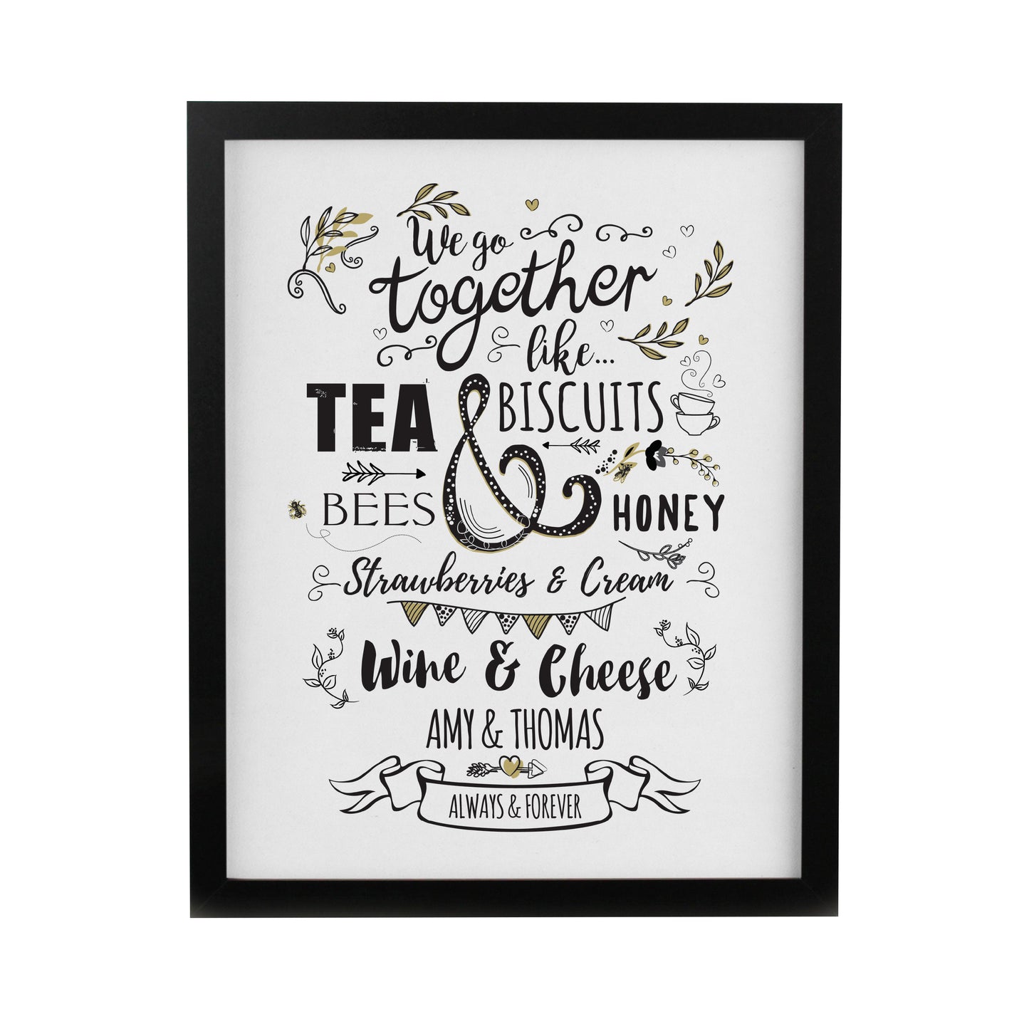 Personalised We go Together Black Poster Frame - image 3