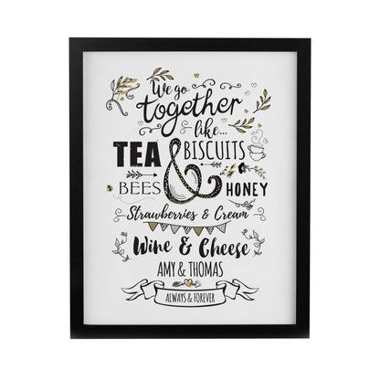 Personalised We go Together Black Poster Frame - image 3