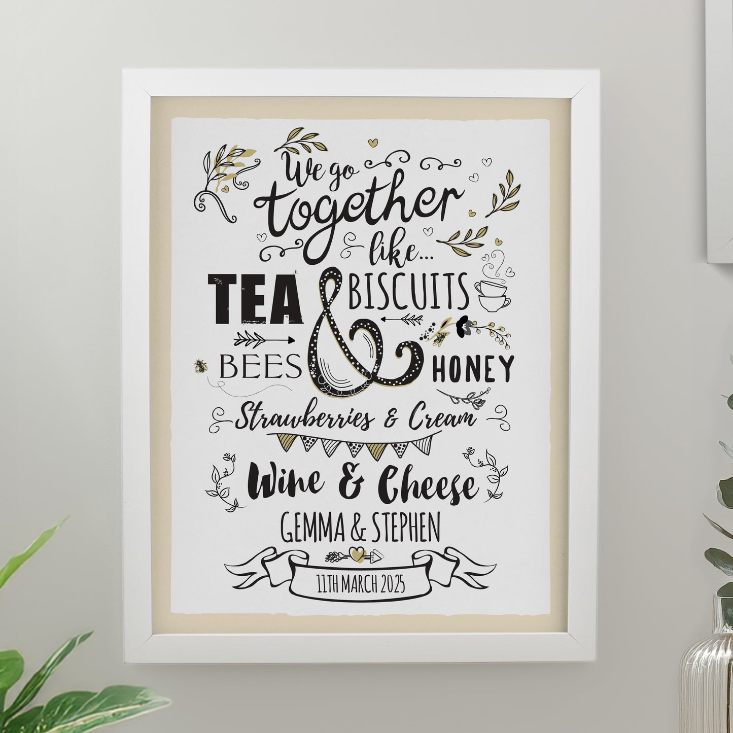 Personalised We go Together White Poster Frame from Heartfelt Gifts