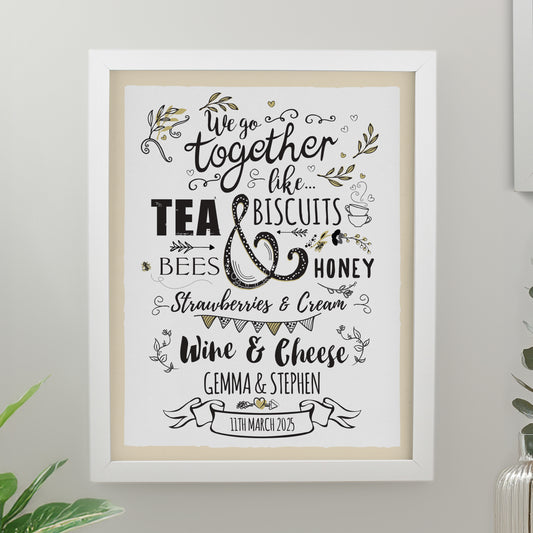 Personalised We go Together White Poster Frame from Heartfelt Gifts