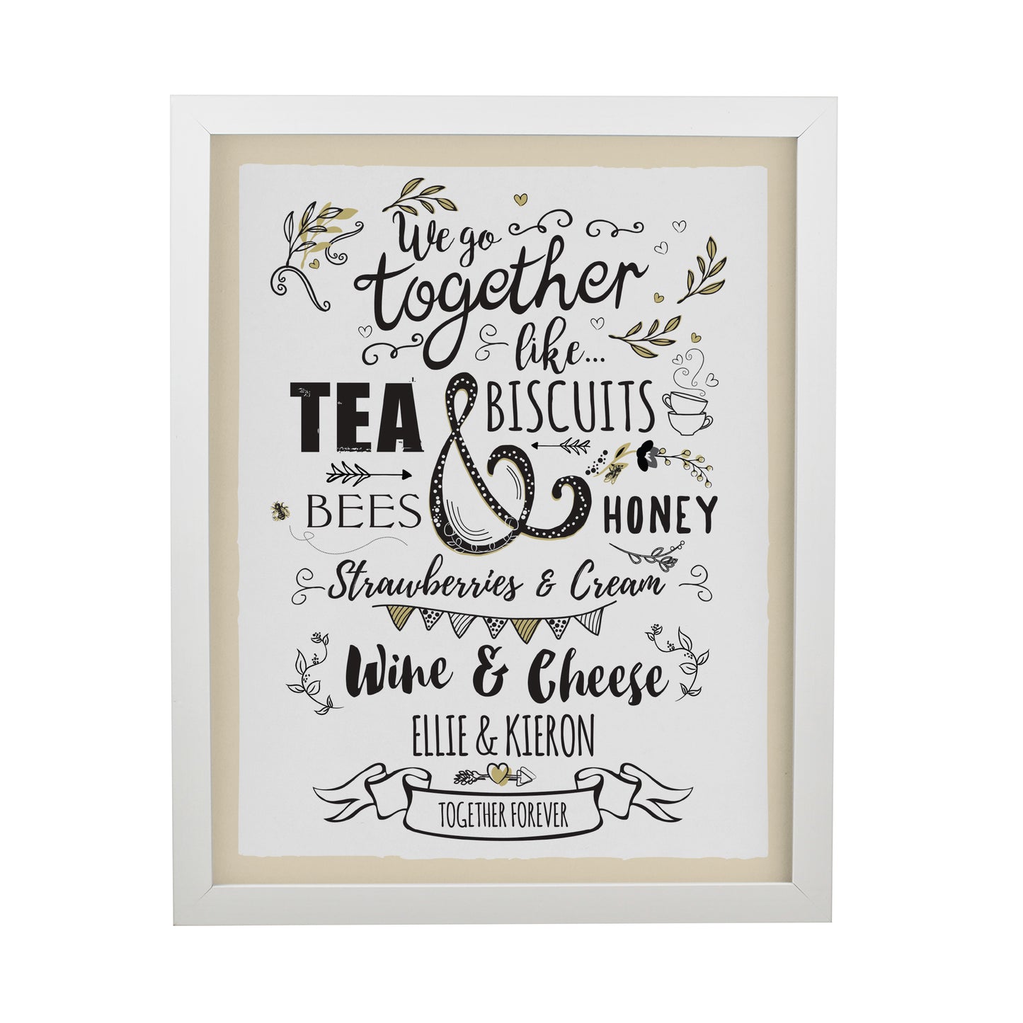 Personalised We go Together White Poster Frame - image 3