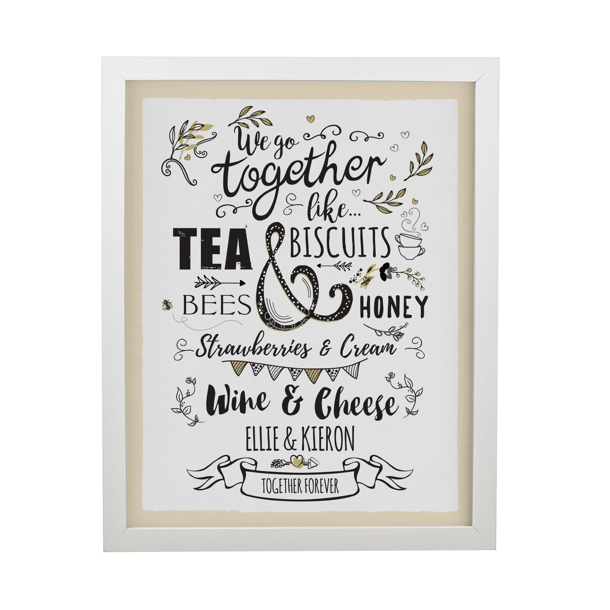 Personalised We go Together White Poster Frame - image 3