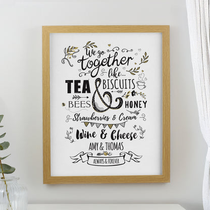 Personalised We go Together Oak Poster Frame from Heartfelt Gifts