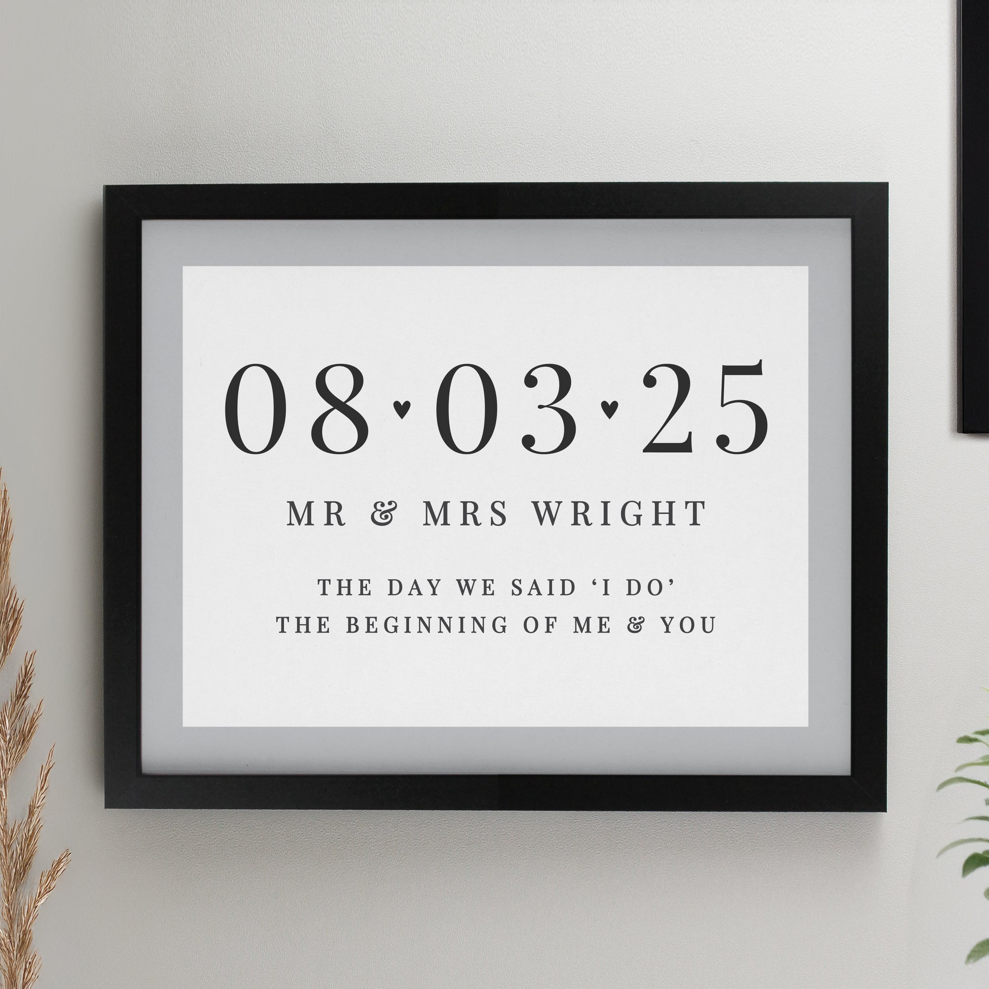 Personalised Special Date Black Poster Frame from Heartfelt Gifts