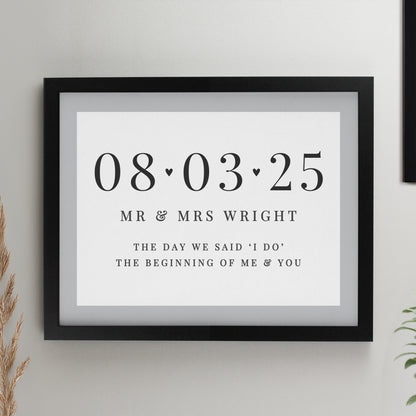 Personalised Special Date Black Poster Frame from Heartfelt Gifts