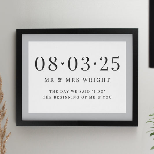 Personalised Special Date Black Poster Frame from Heartfelt Gifts