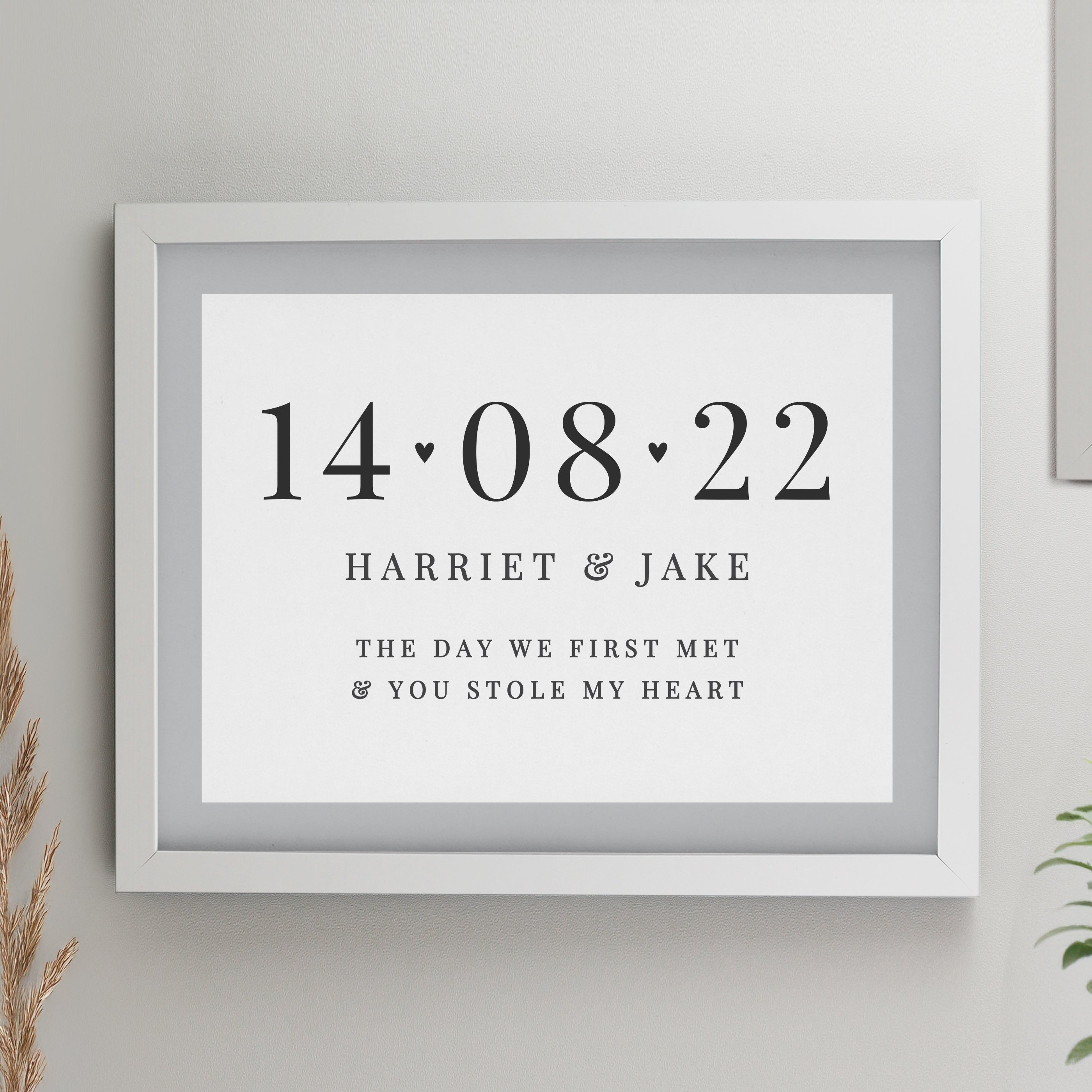 Personalised Special Date White Poster Frame from Heartfelt Gifts