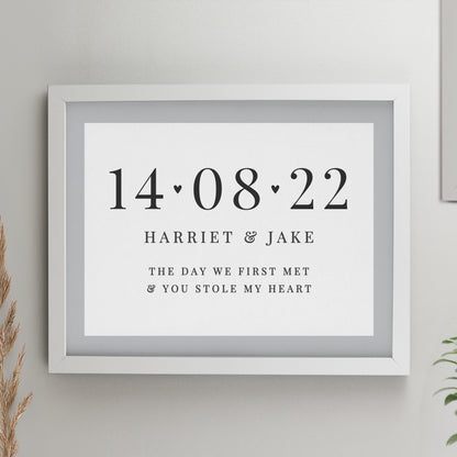 Personalised Special Date White Poster Frame from Heartfelt Gifts