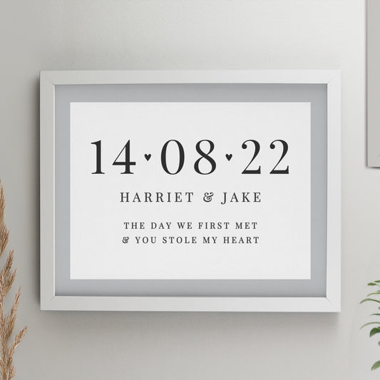 Personalised Special Date White Poster Frame from Heartfelt Gifts