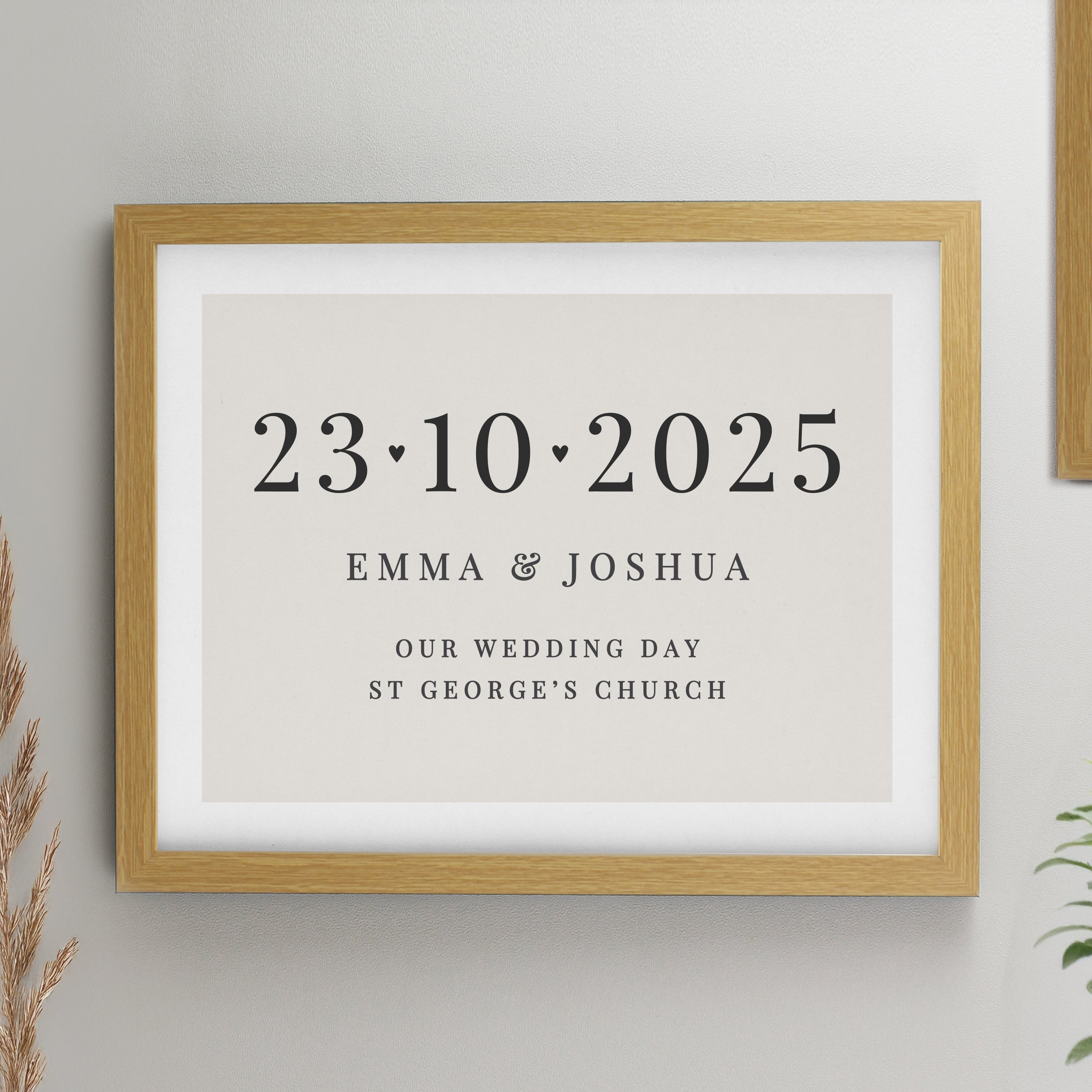 Personalised Special Date Oak Poster Frame from Heartfelt Gifts