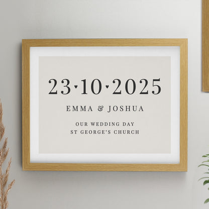 Personalised Special Date Oak Poster Frame from Heartfelt Gifts