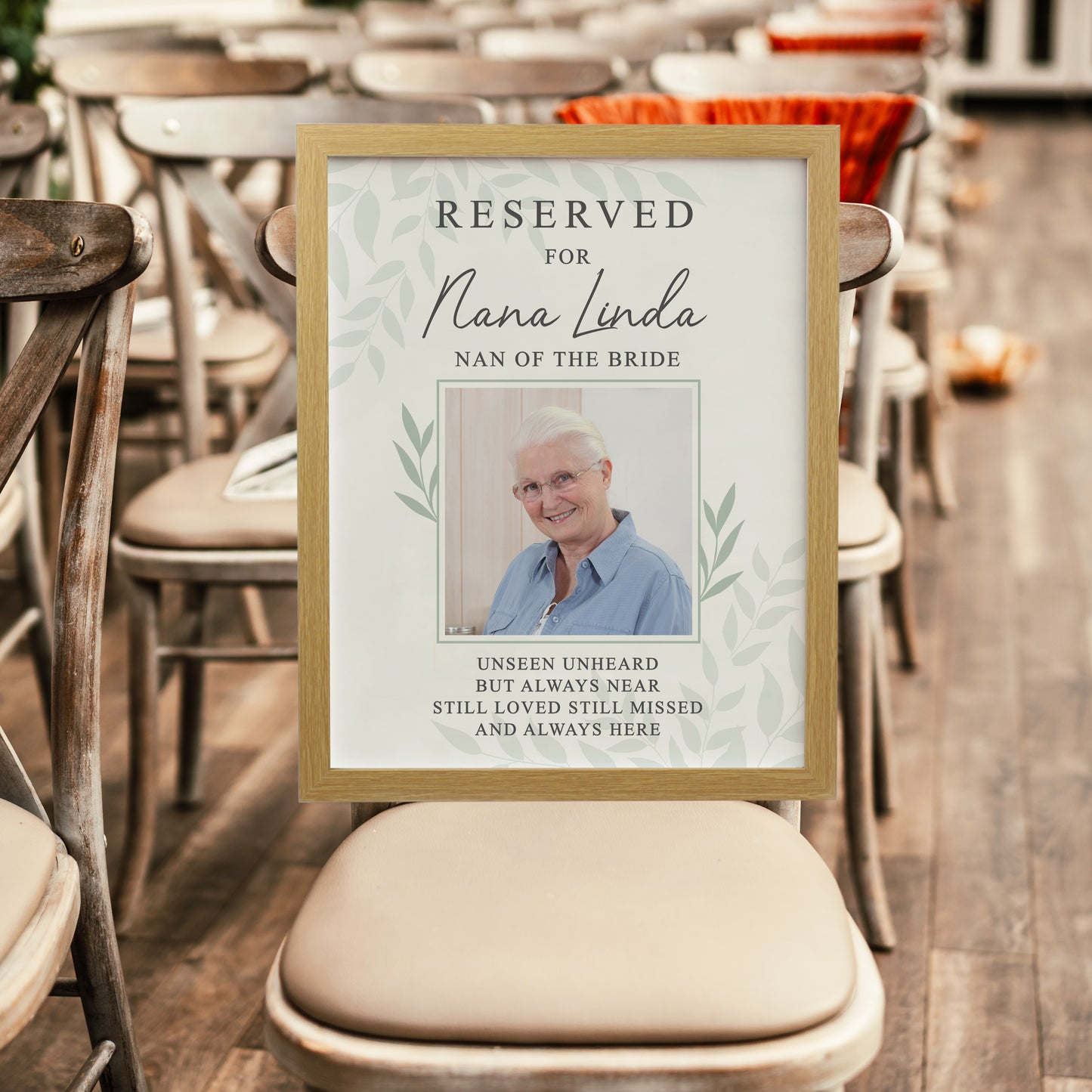 Personalised Reserved For Photo Upload Oak Poster Frame from Heartfelt Gifts