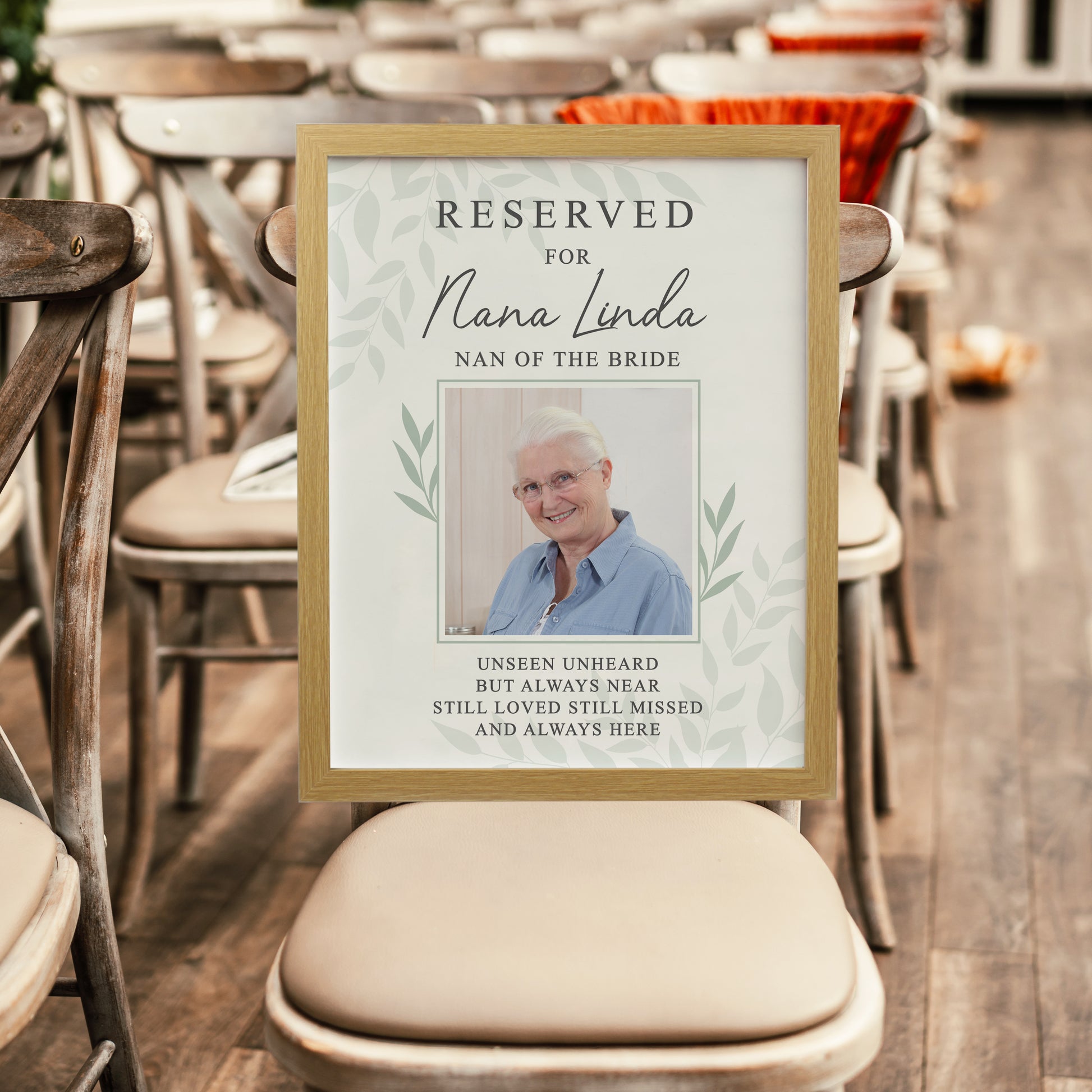 Personalised Reserved For Photo Upload Oak Poster Frame from Heartfelt Gifts