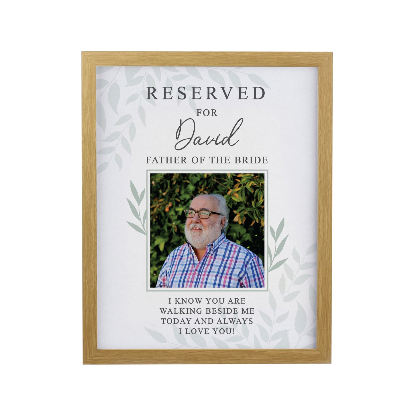 Personalised Reserved For Photo Upload Oak Poster Frame - image 4