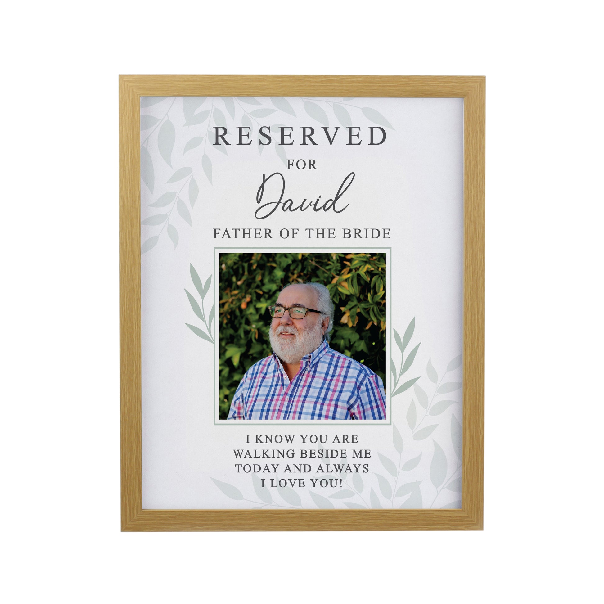 Personalised Reserved For Photo Upload Oak Poster Frame - image 4