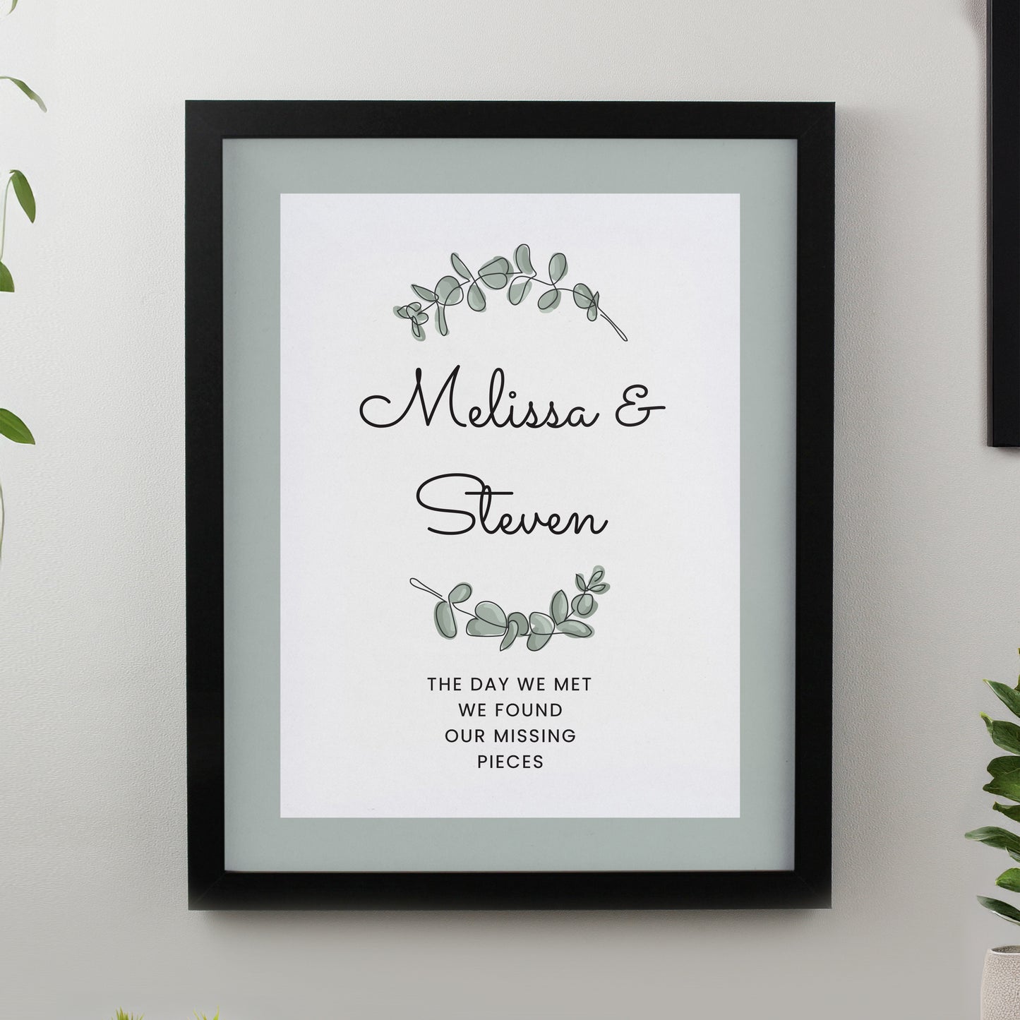 Personalised Botanical Black Poster Frame from Heartfelt Gifts