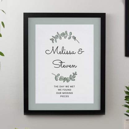 Personalised Botanical Black Poster Frame from Heartfelt Gifts
