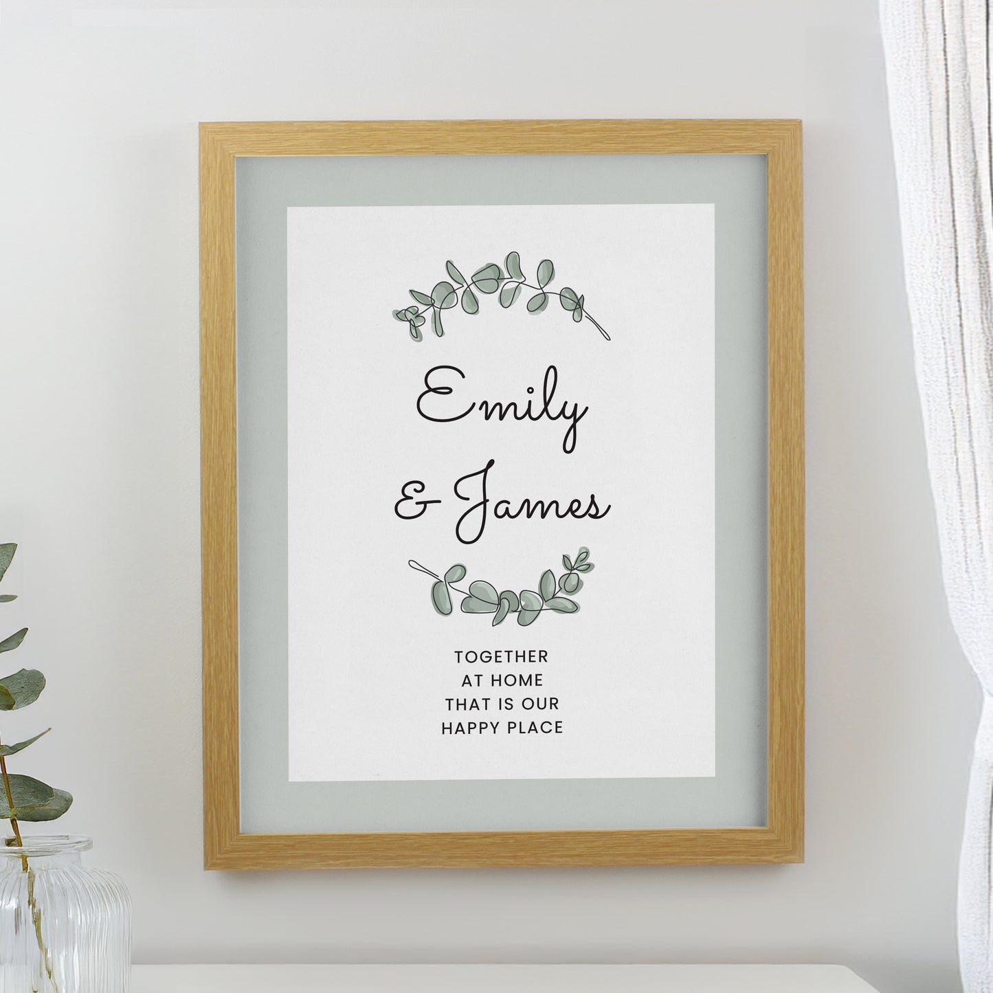 Personalised Botanical Oak Poster Frame from Heartfelt Gifts