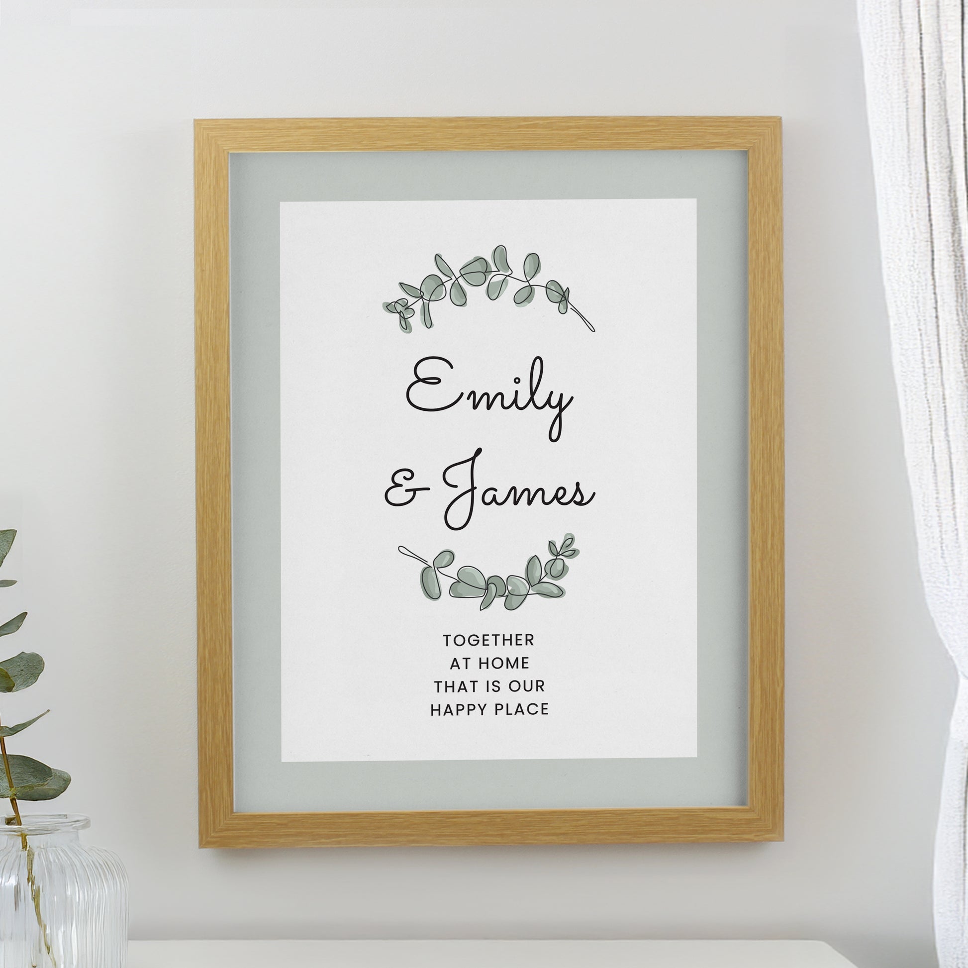 Personalised Botanical Oak Poster Frame from Heartfelt Gifts