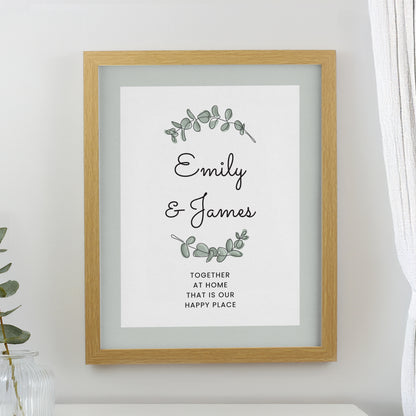Personalised Botanical Oak Poster Frame from Heartfelt Gifts