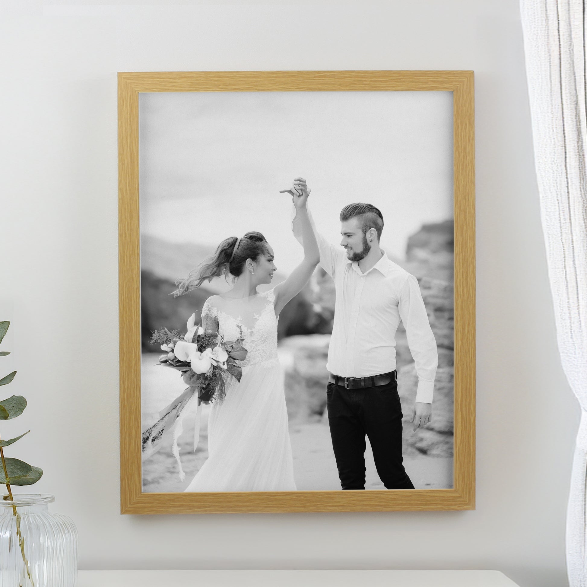 Personalised Photo Upload Oak Poster Frame from Heartfelt Gifts