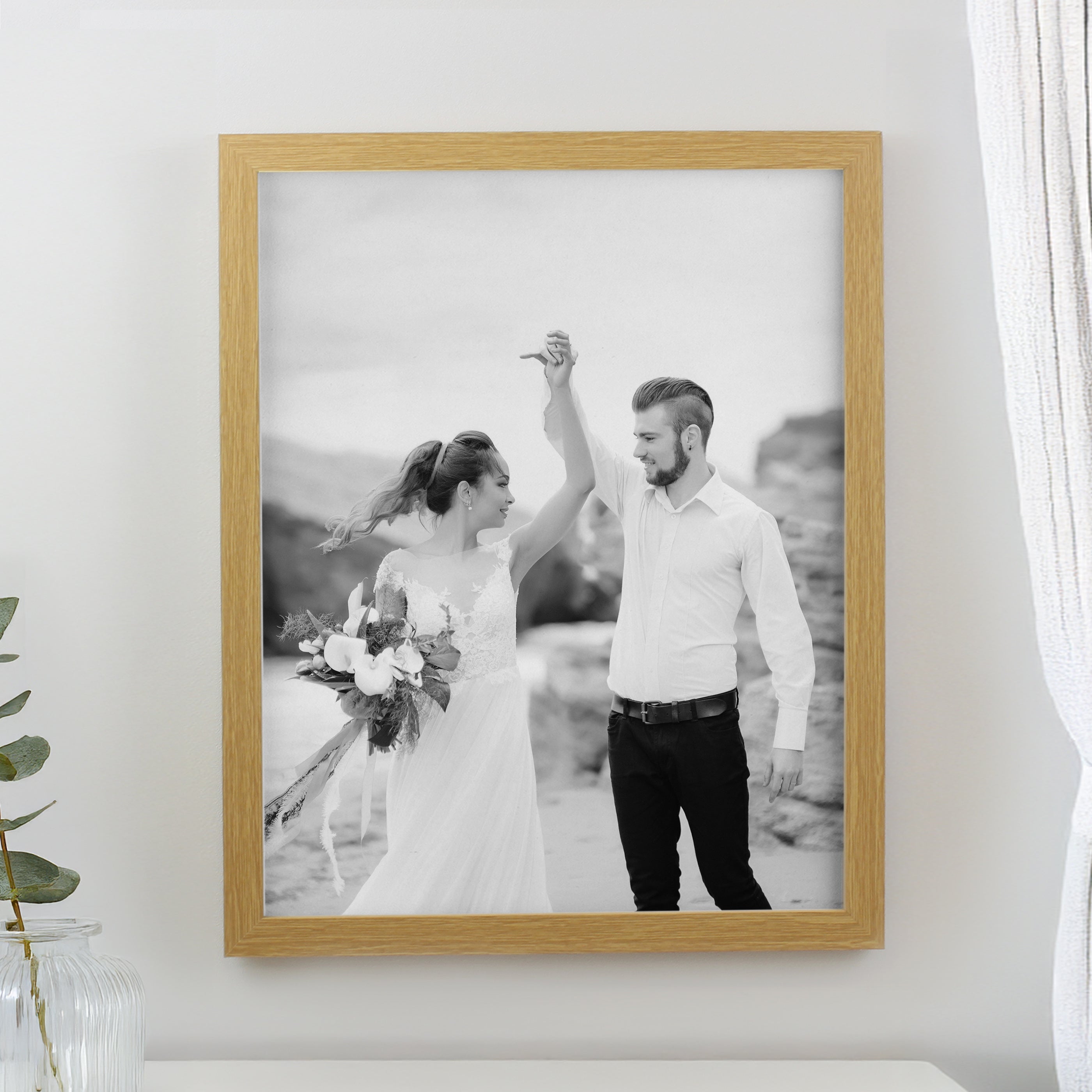 Personalised Photo Upload Oak Poster Frame from Heartfelt Gifts