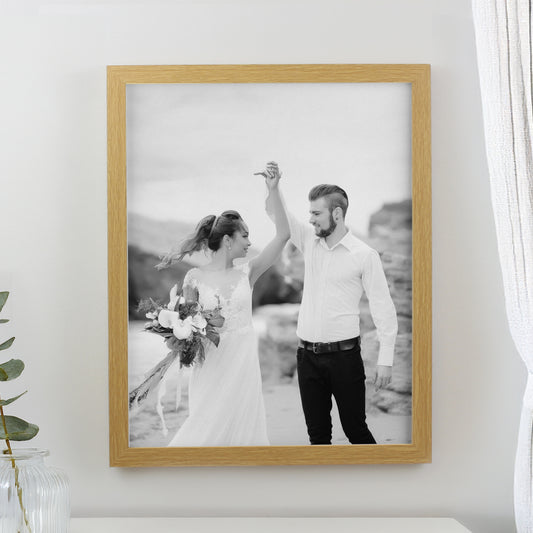 Personalised Photo Upload Oak Poster Frame from Heartfelt Gifts