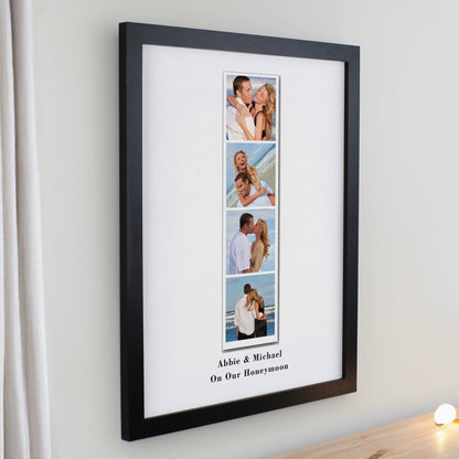 Personalised Photo Upload Strip Black Poster Frame - image 2
