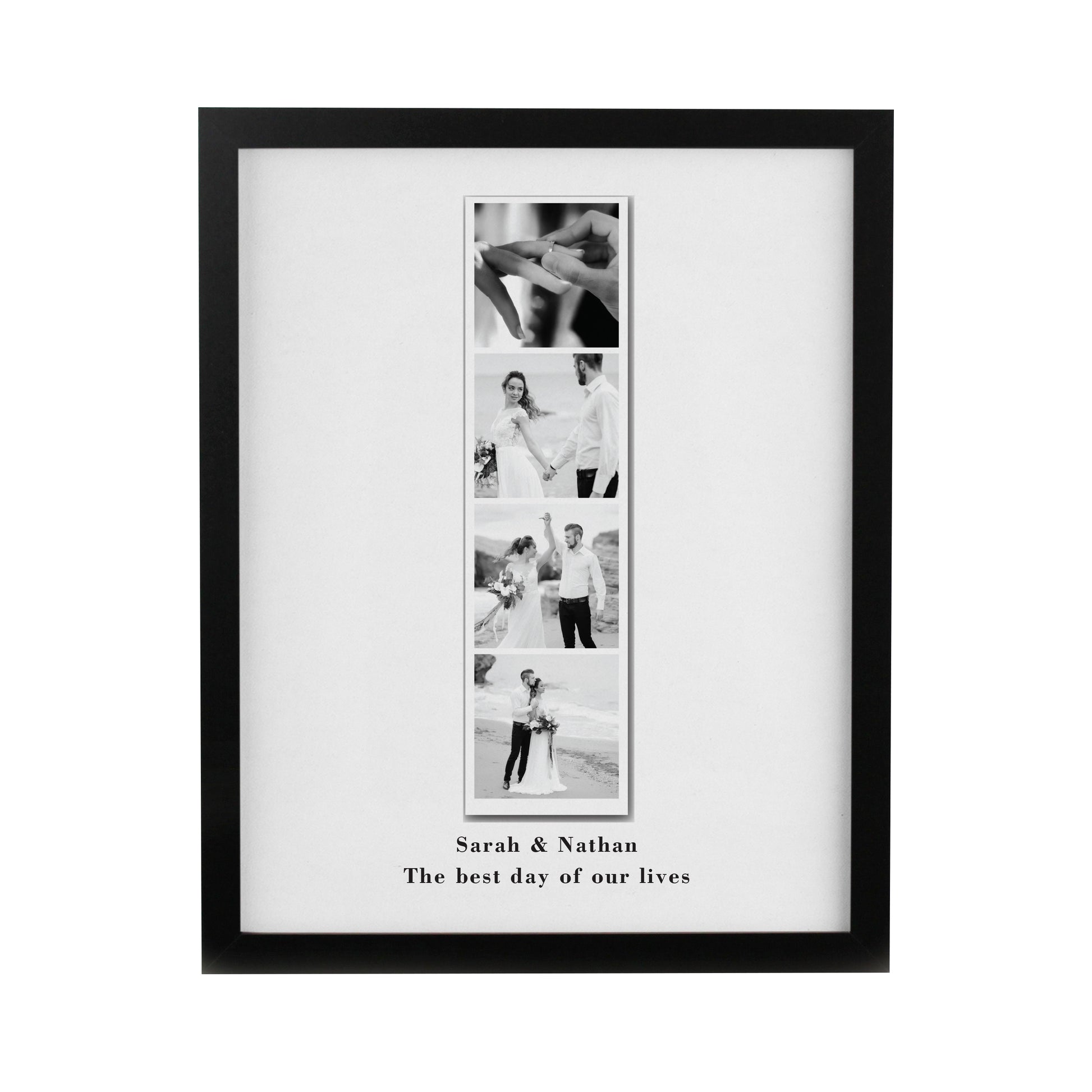 Personalised Photo Upload Strip Black Poster Frame - image 3