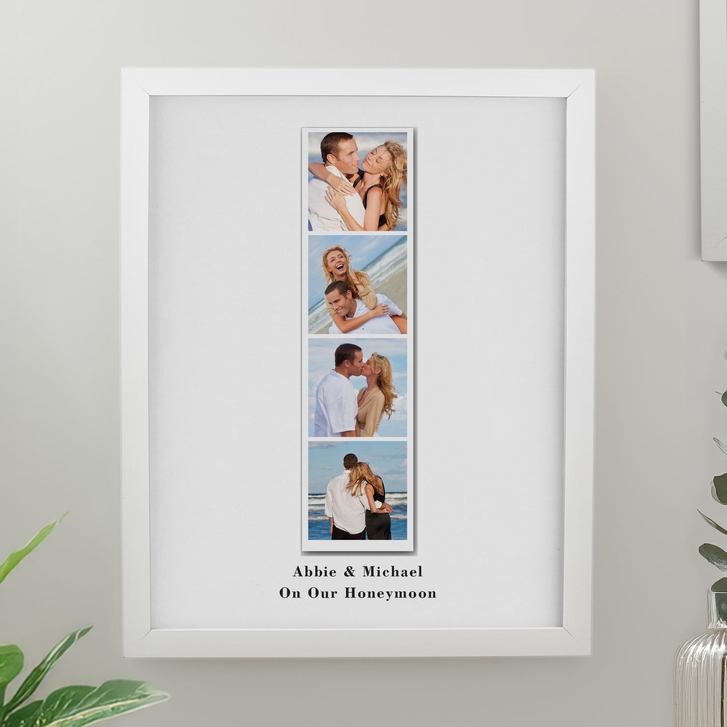 Personalised Photo Upload Strip White Poster Frame from Heartfelt Gifts