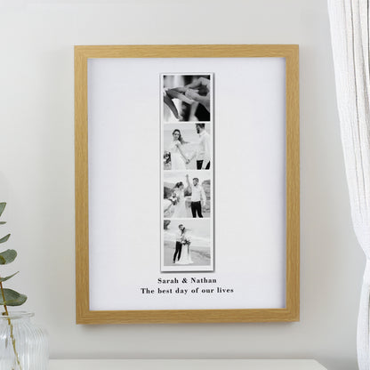 Personalised Photo Upload Strip Oak Poster Frame from Heartfelt Gifts