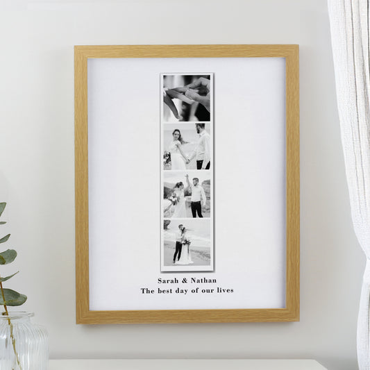 Personalised Photo Upload Strip Oak Poster Frame from Heartfelt Gifts
