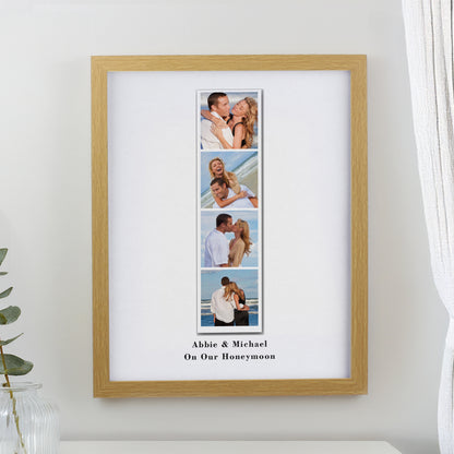 Personalised Photo Upload Strip Oak Poster Frame - image 3