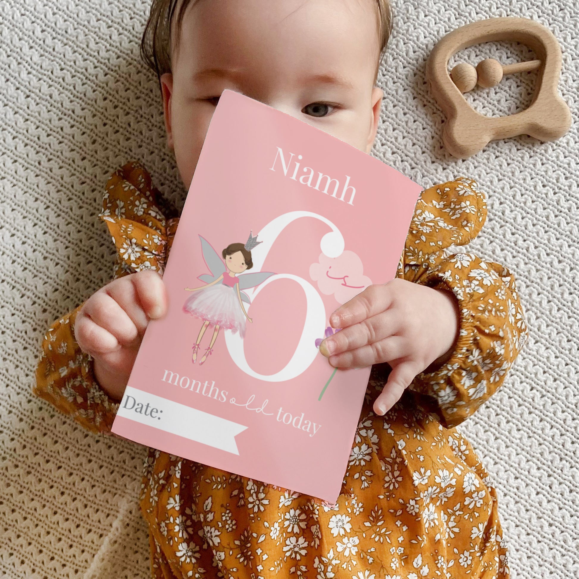 Personalised Fairy Princess Baby Milestone Cards - image 2