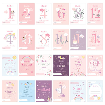 Personalised Fairy Princess Baby Milestone Cards - image 5