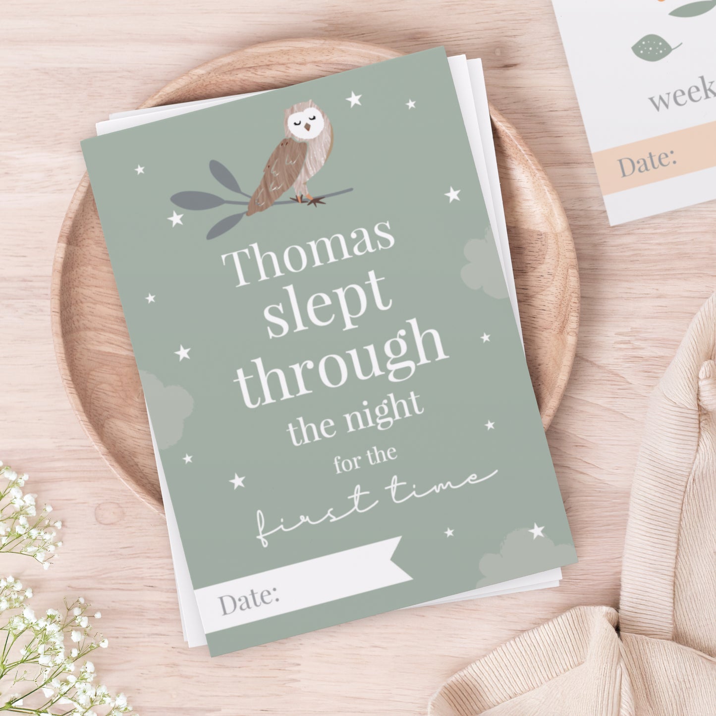 Personalised Woodland Animals Baby Milestone Cards - image 3