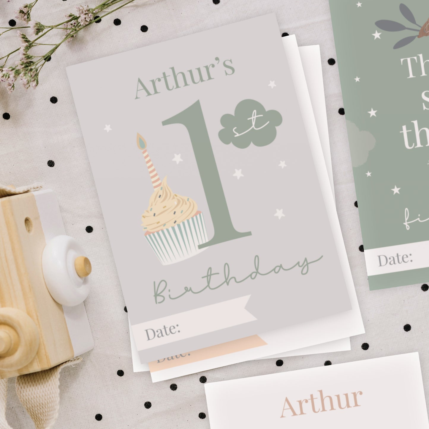 Personalised Woodland Animals Baby Milestone Cards - image 4