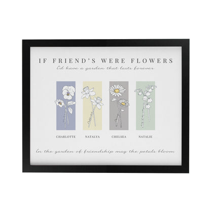 Personalised Birth Flower Family of 4 Black Framed Print - image 3