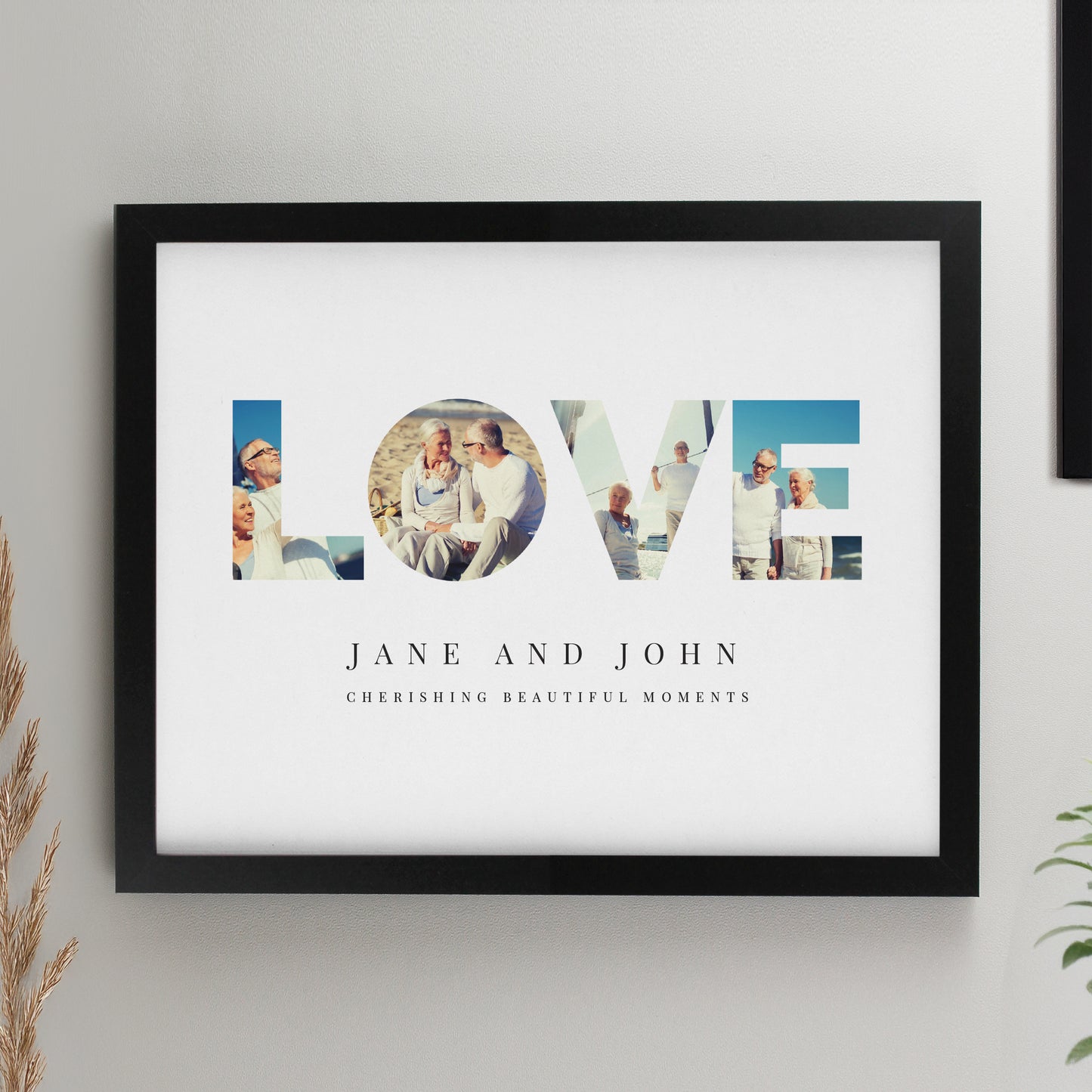 Personalised LOVE Photo Upload Black Poster Frame from Heartfelt Gifts