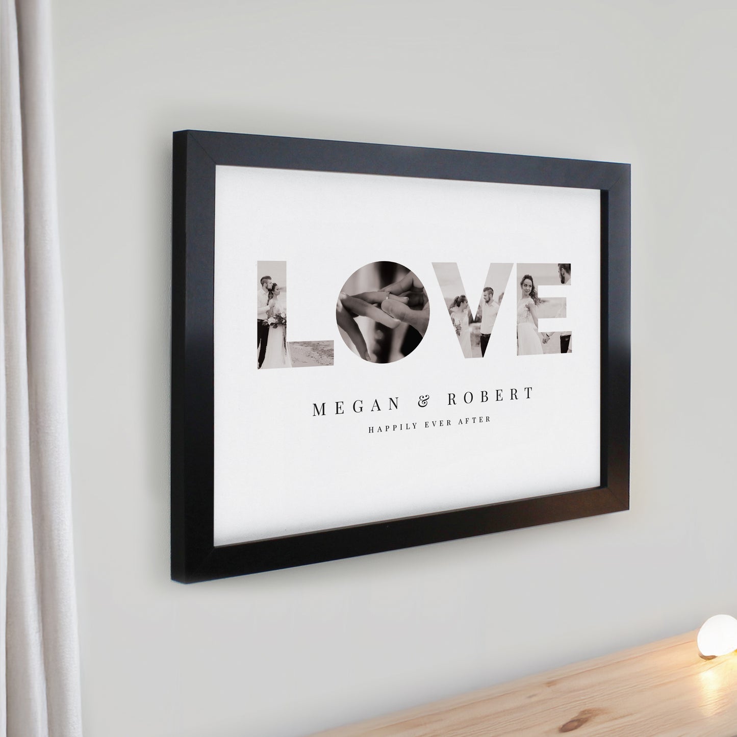 Personalised LOVE Photo Upload Black Poster Frame - image 2