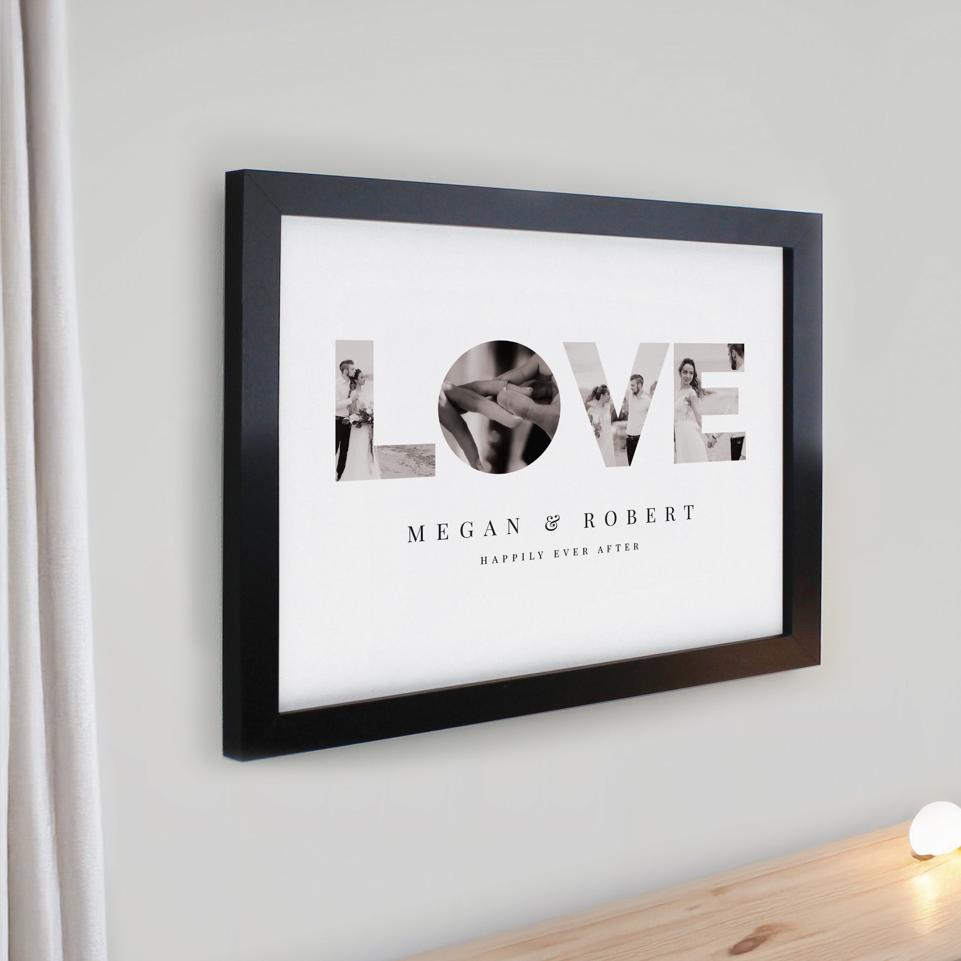 Personalised LOVE Photo Upload Black Poster Frame - image 2