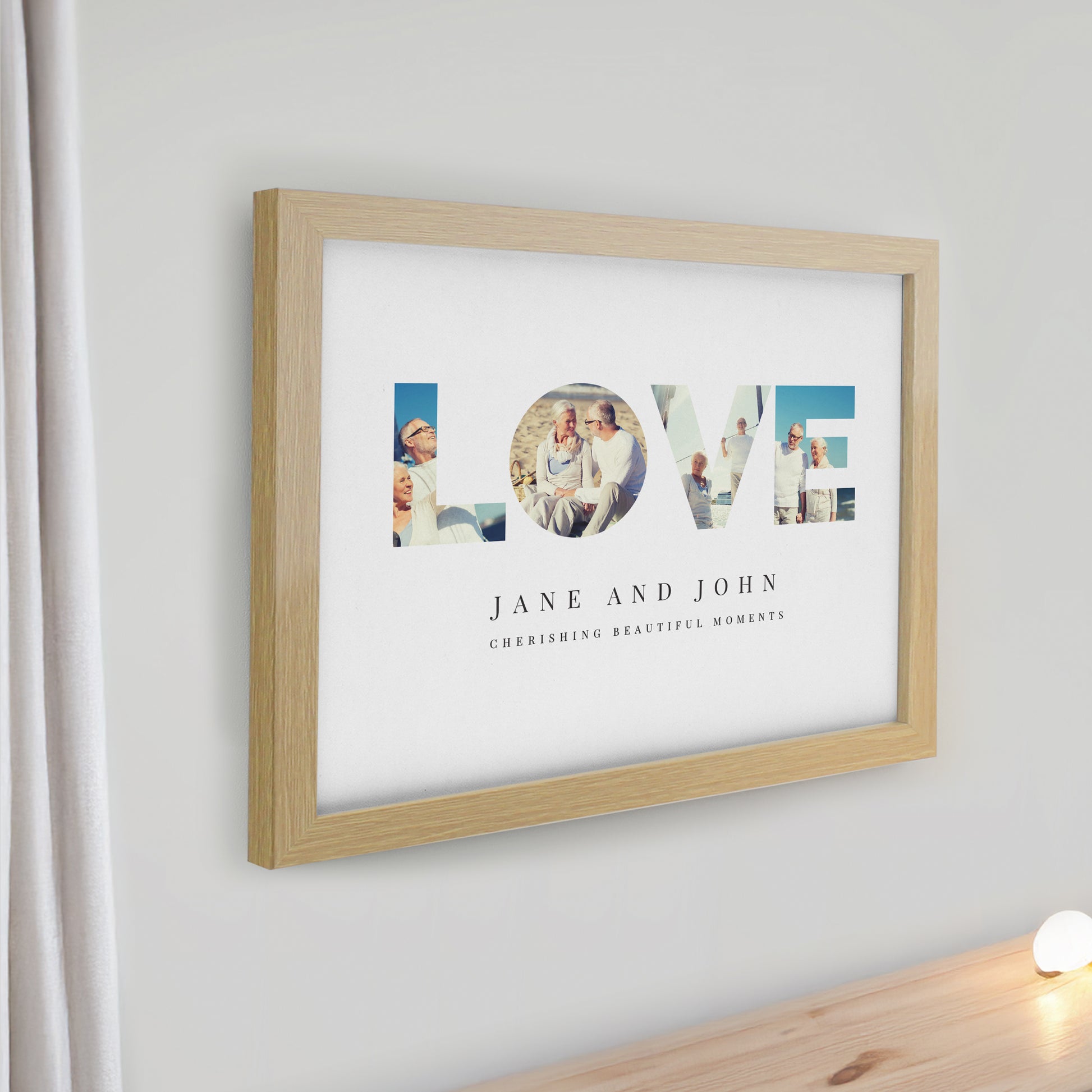 Personalised LOVE Photo Upload Oak Poster Frame - image 2