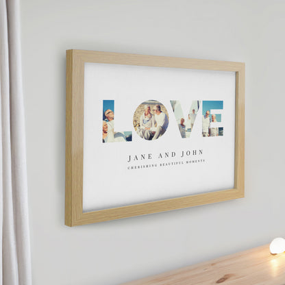 Personalised LOVE Photo Upload Oak Poster Frame - image 2