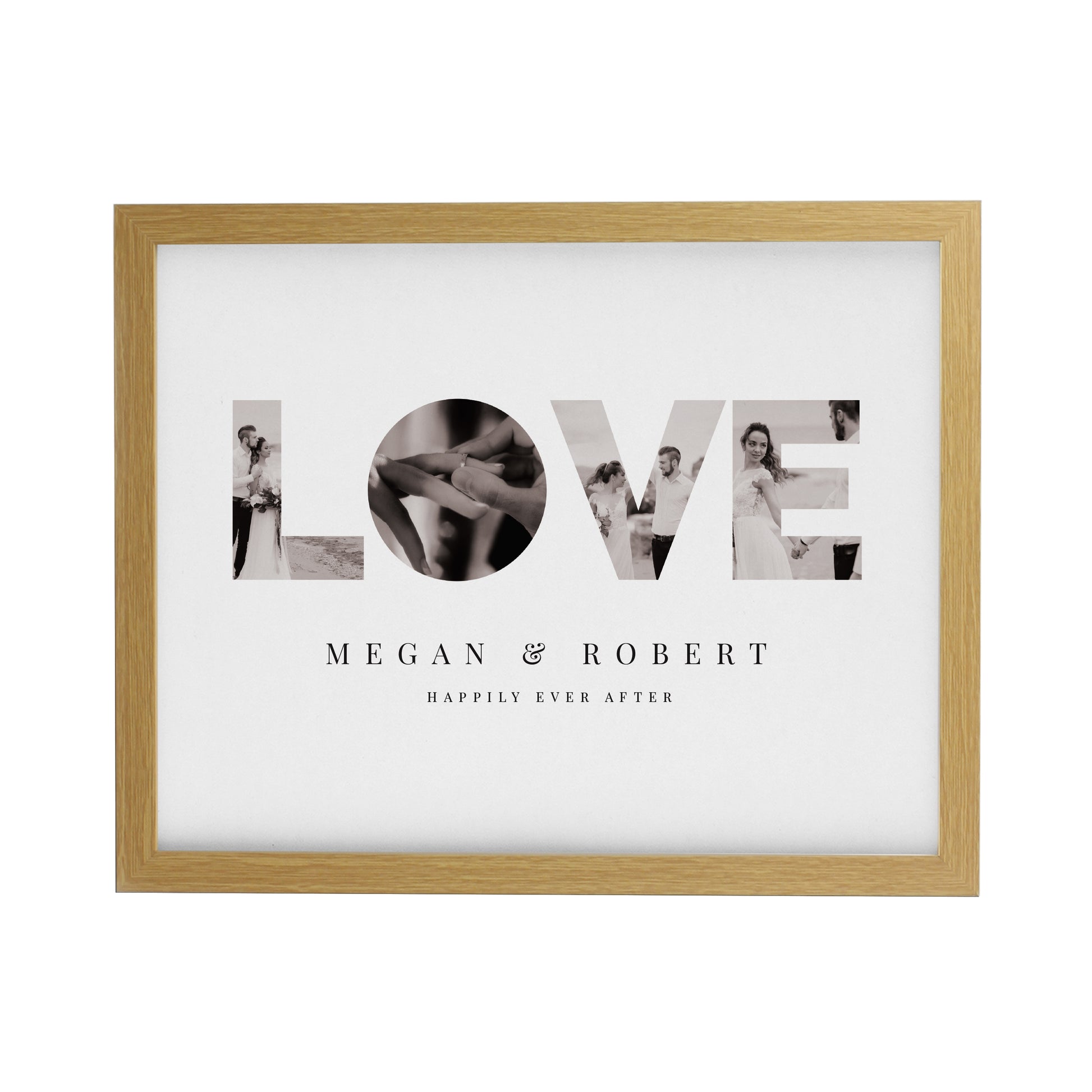 Personalised LOVE Photo Upload Oak Poster Frame - image 3
