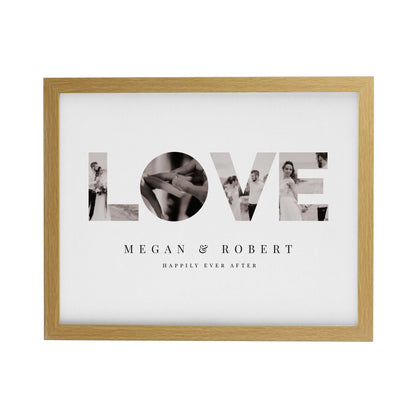 Personalised LOVE Photo Upload Oak Poster Frame - image 3