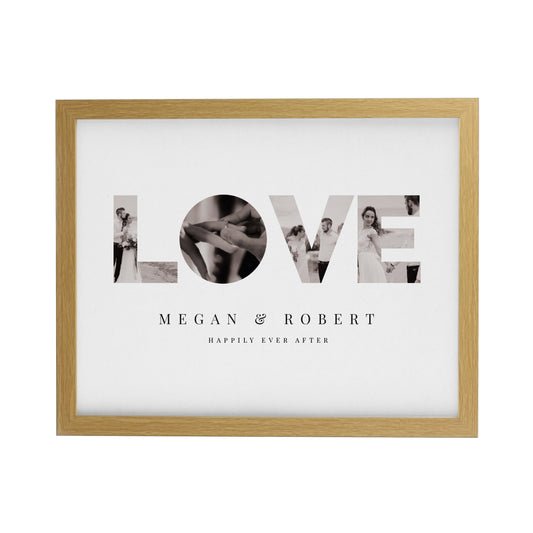 Personalised LOVE Photo Upload Oak Poster Frame - image 3
