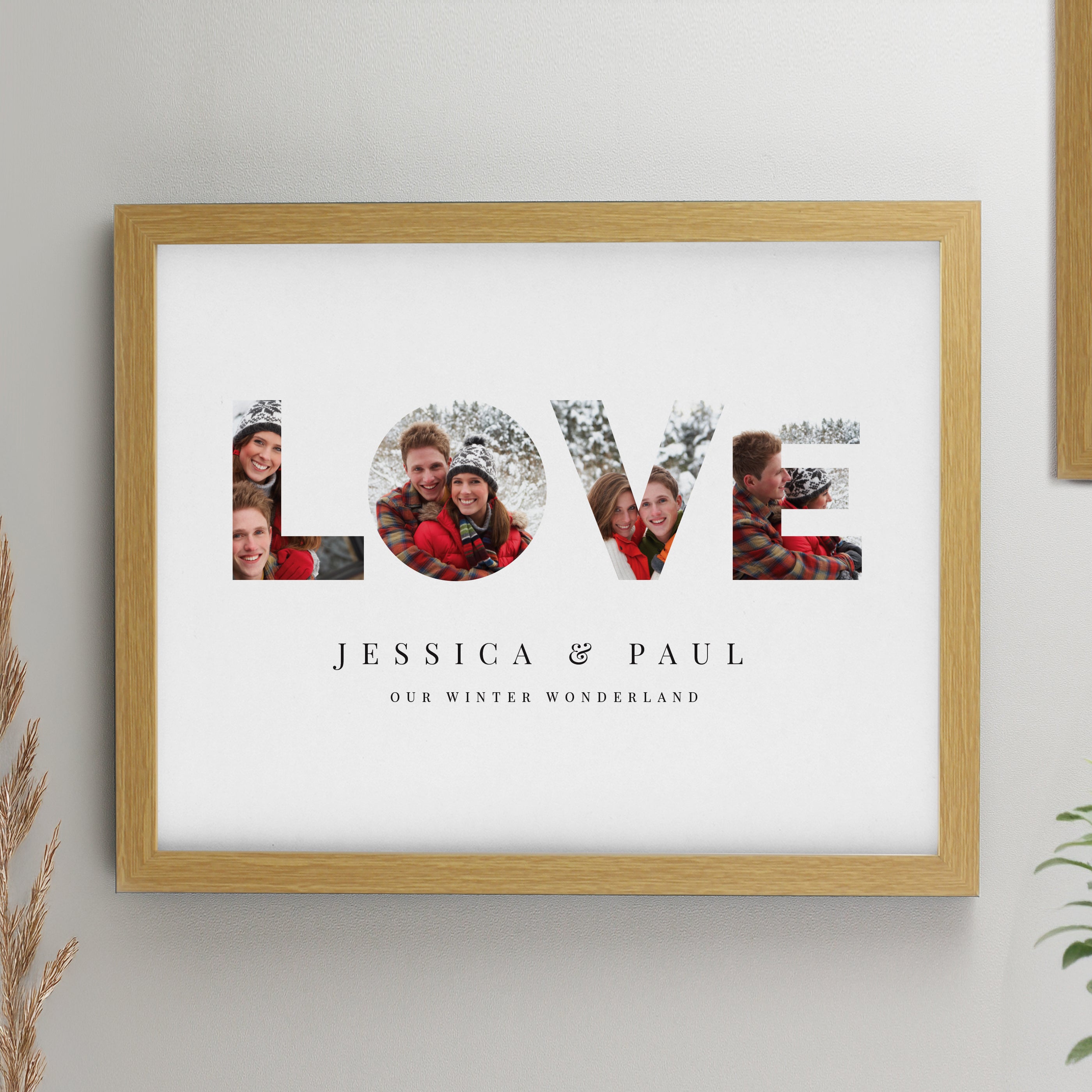 Personalised LOVE Photo Upload Oak Poster Frame from Heartfelt Gifts