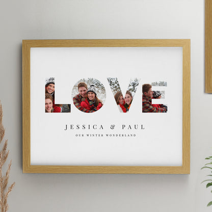Personalised LOVE Photo Upload Oak Poster Frame from Heartfelt Gifts