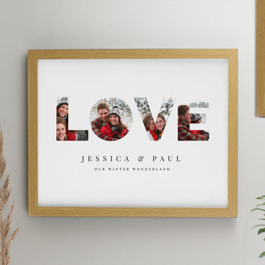 Personalised LOVE Photo Upload Oak Poster Frame from Heartfelt Gifts